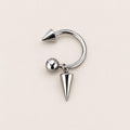 Dangle Spike Titanium Horseshoe Ring detail 7