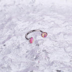Iridescent Oil Drop Titanium Horseshoe Ring detail 4