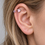 Sweetheart Crystal Titanium Horseshoe Ring detail 2