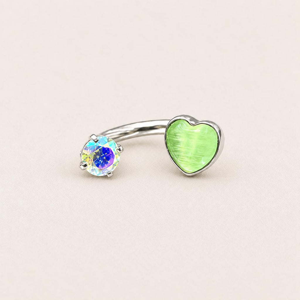 Sweetheart Crystal Titanium Horseshoe Ring detail 11