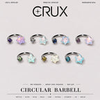 Crystal Star Titanium Horseshoe Ring