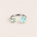 Crystal Star Titanium Horseshoe Ring detail 9