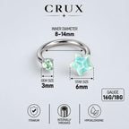 Crystal Star Titanium Horseshoe Ring detail 14