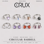 Dragon Claw Gem & Spike Titanium Horseshoe Ring