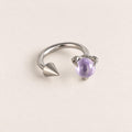 Dragon Claw Gem & Spike Titanium Horseshoe Ring detail 5