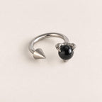 Dragon Claw Gem & Spike Titanium Horseshoe Ring detail 6