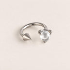Dragon Claw Gem & Spike Titanium Horseshoe Ring detail 10