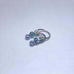 Pave Crystal Ball Titanium Horseshoe Ring detail 6