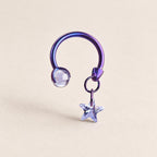 Celestial Dangle Star Titanium Horseshoe Ring detail 8