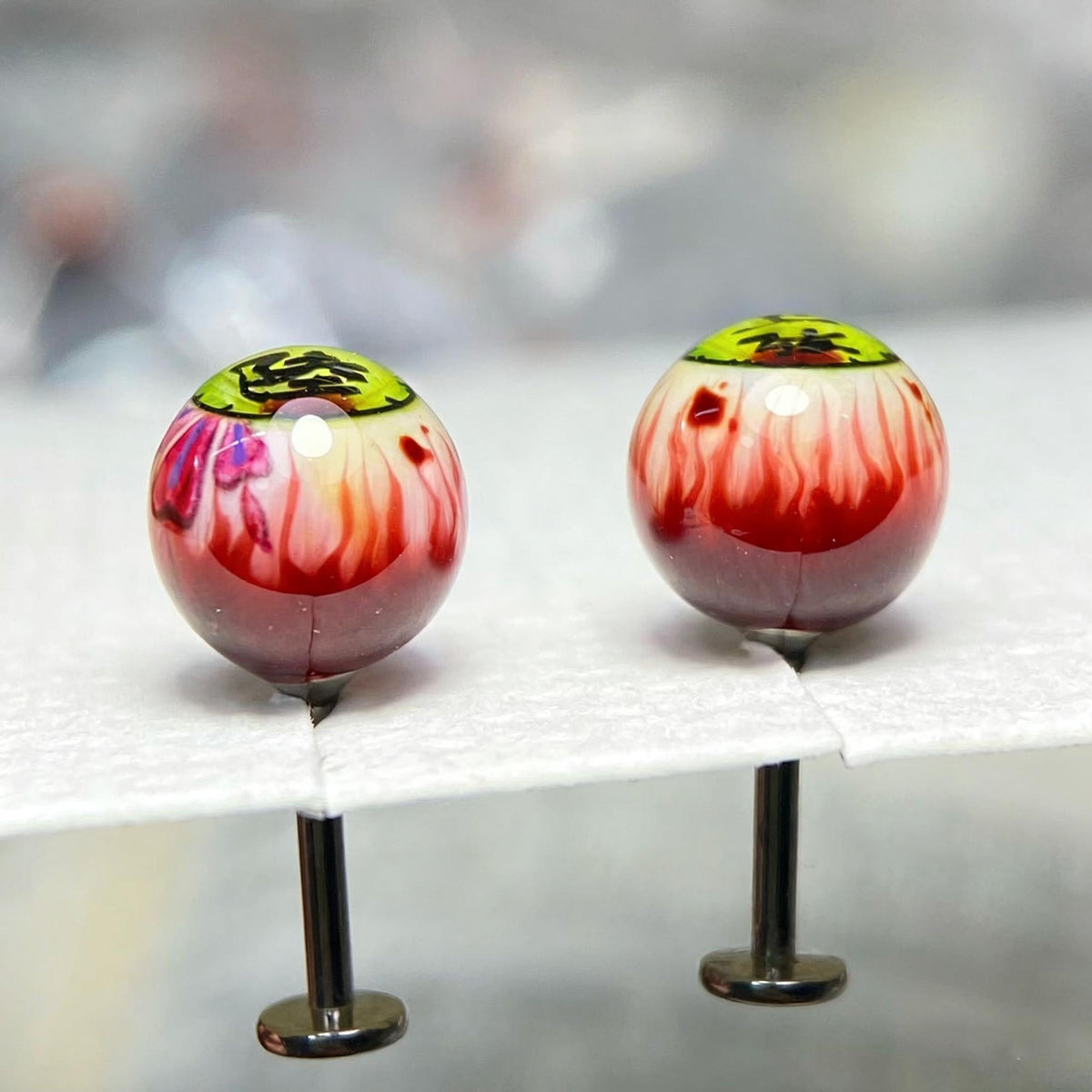 Cthulhu Eye - Upper Rank Six Daki & Gyutaro | Ear/Tongue Titanium Studs