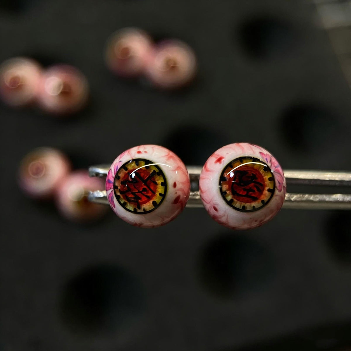 Cthulhu Eye - Upper Rank Six Daki & Gyutaro | Ear/Tongue Titanium Studs