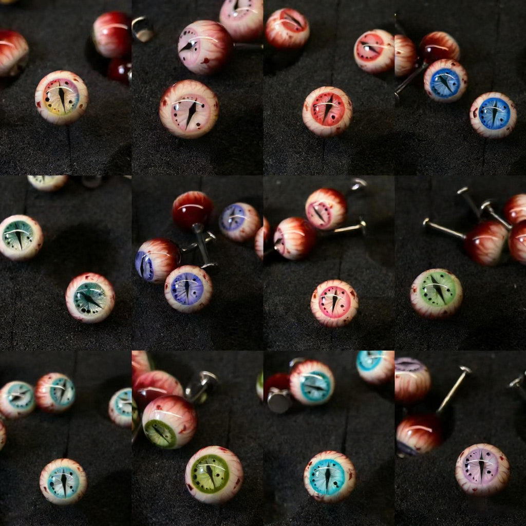 Cthulhu Eye - Dragon Slit Iris | Ear/Tongue/Lip Titanium Studs