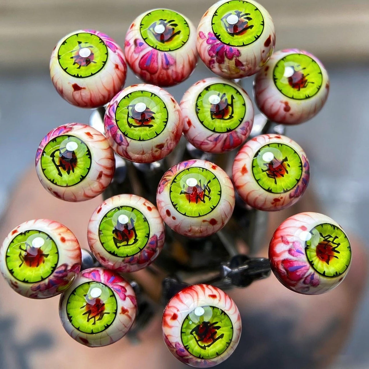 Cthulhu Eye - Upper Rank Six Daki & Gyutaro | Ear/Tongue Titanium Studs