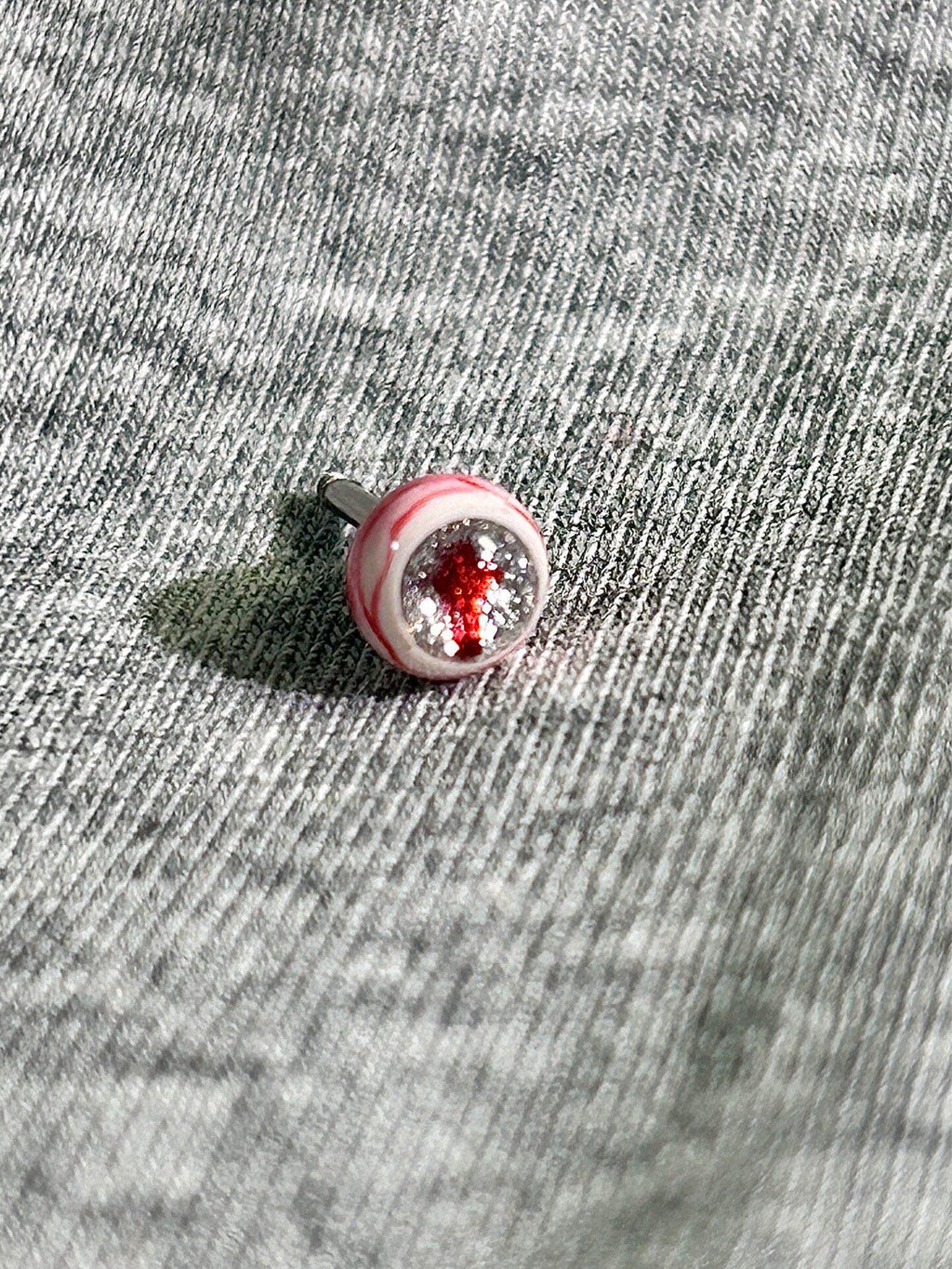 Cthulhu Eye - Pearlescent Fire Cross | Ear/Tongue/Lip Titanium Studs
