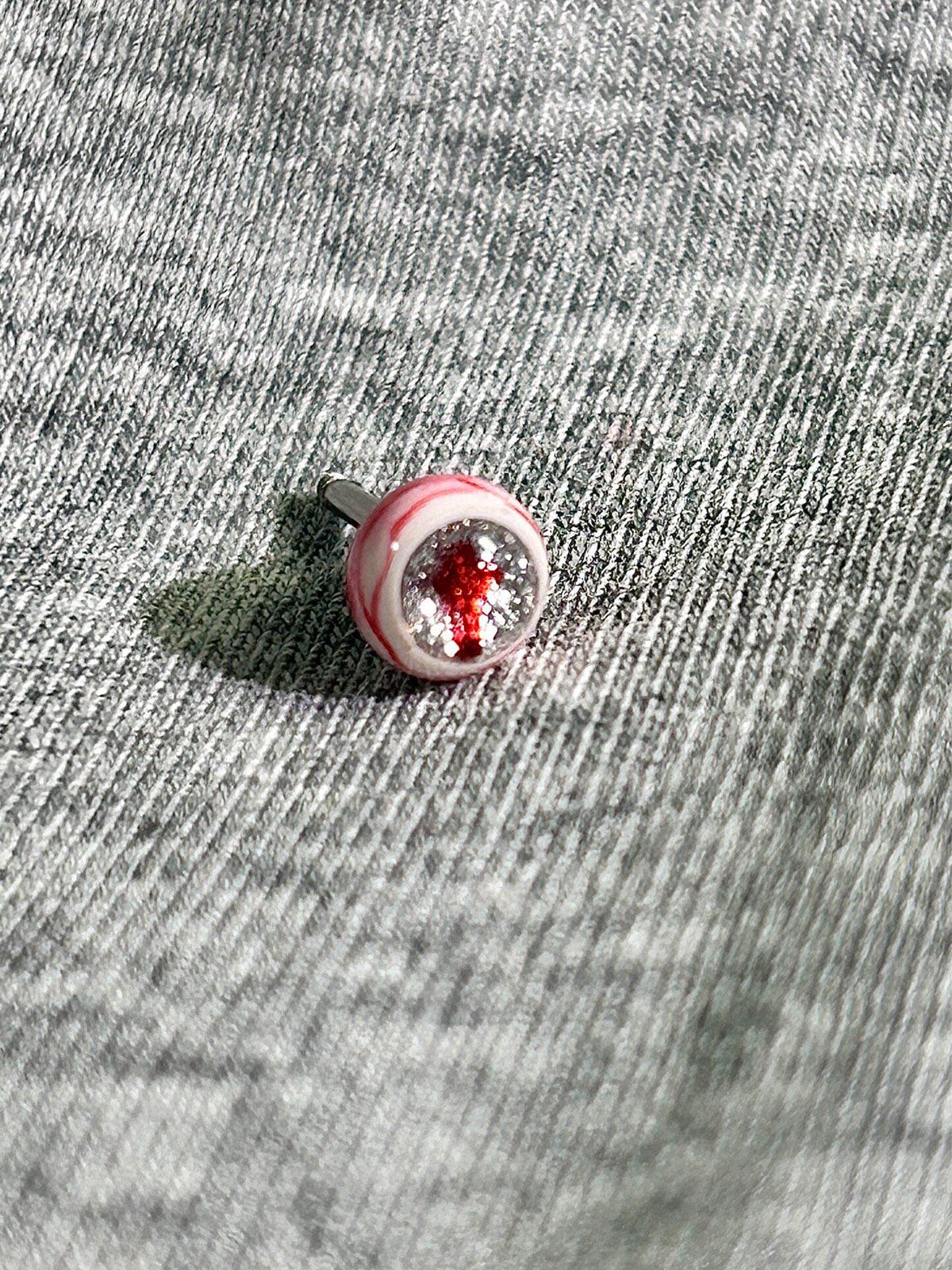 Cthulhu Eye - Pearlescent Fire Cross | Ear/Tongue/Lip Titanium Studs