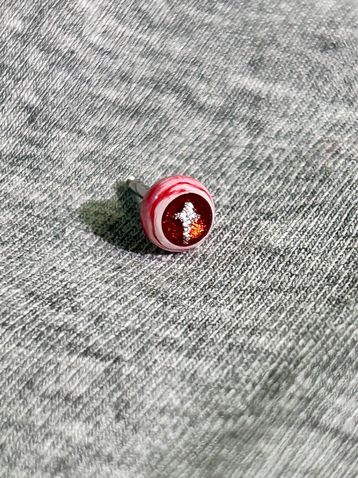 Cthulhu Eye - Pearlescent Fire Cross | Ear/Tongue/Lip Titanium Studs
