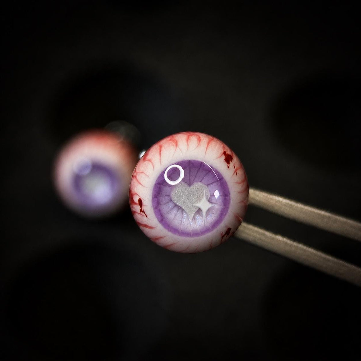 Cthulhu Eye - Sacred Heart Cross | Ear/Tongue/Lip Titanium Studs