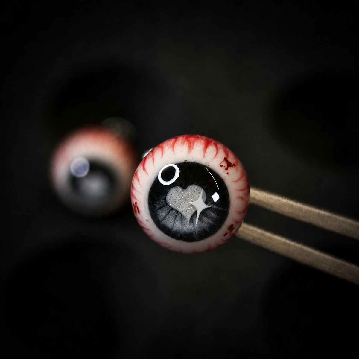 Cthulhu Eye - Sacred Heart Cross | Ear/Tongue/Lip Titanium Studs