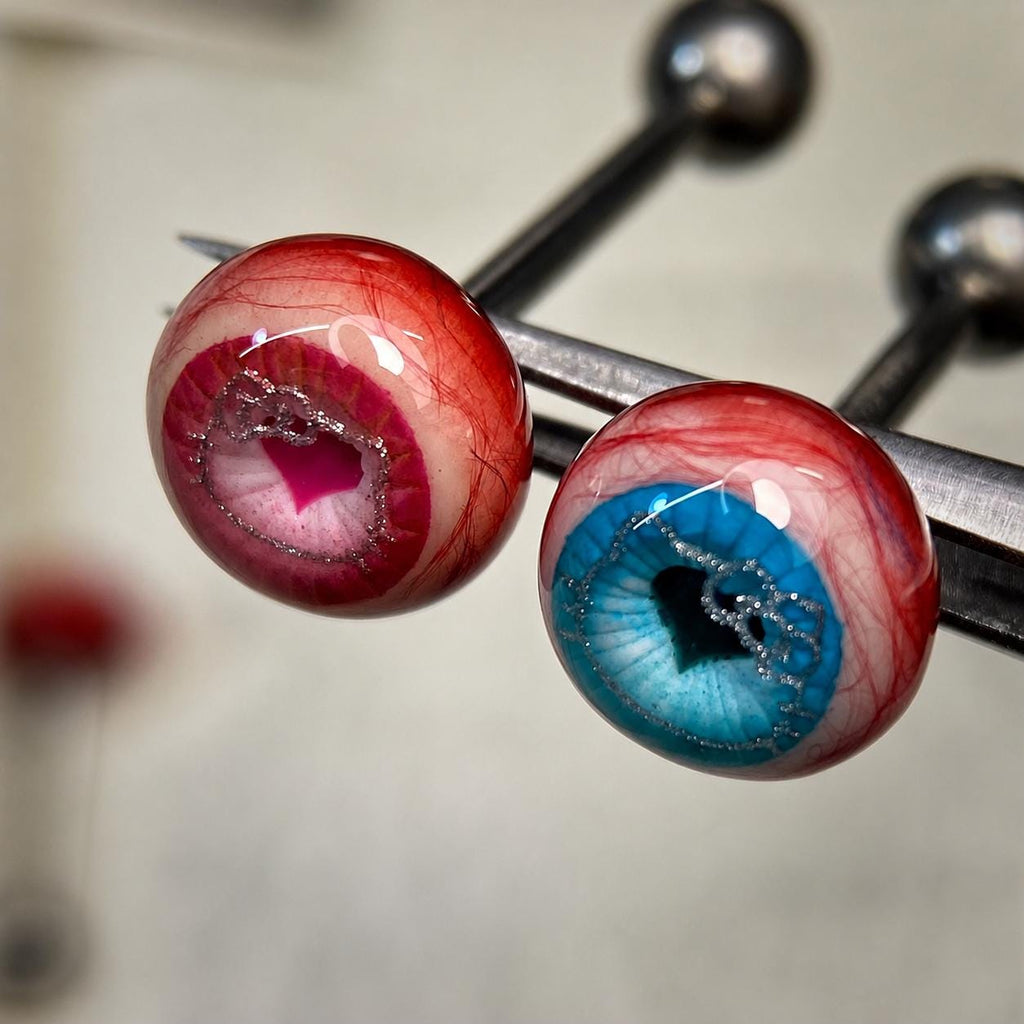 Cthulhu Eye - Kitty Heart Gaze | Ear/Tongue/Lip Titanium Studs