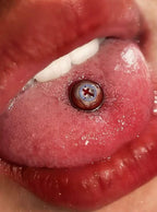 Cthulhu Eye - Blood Cross | Tongue Titanium Barbell