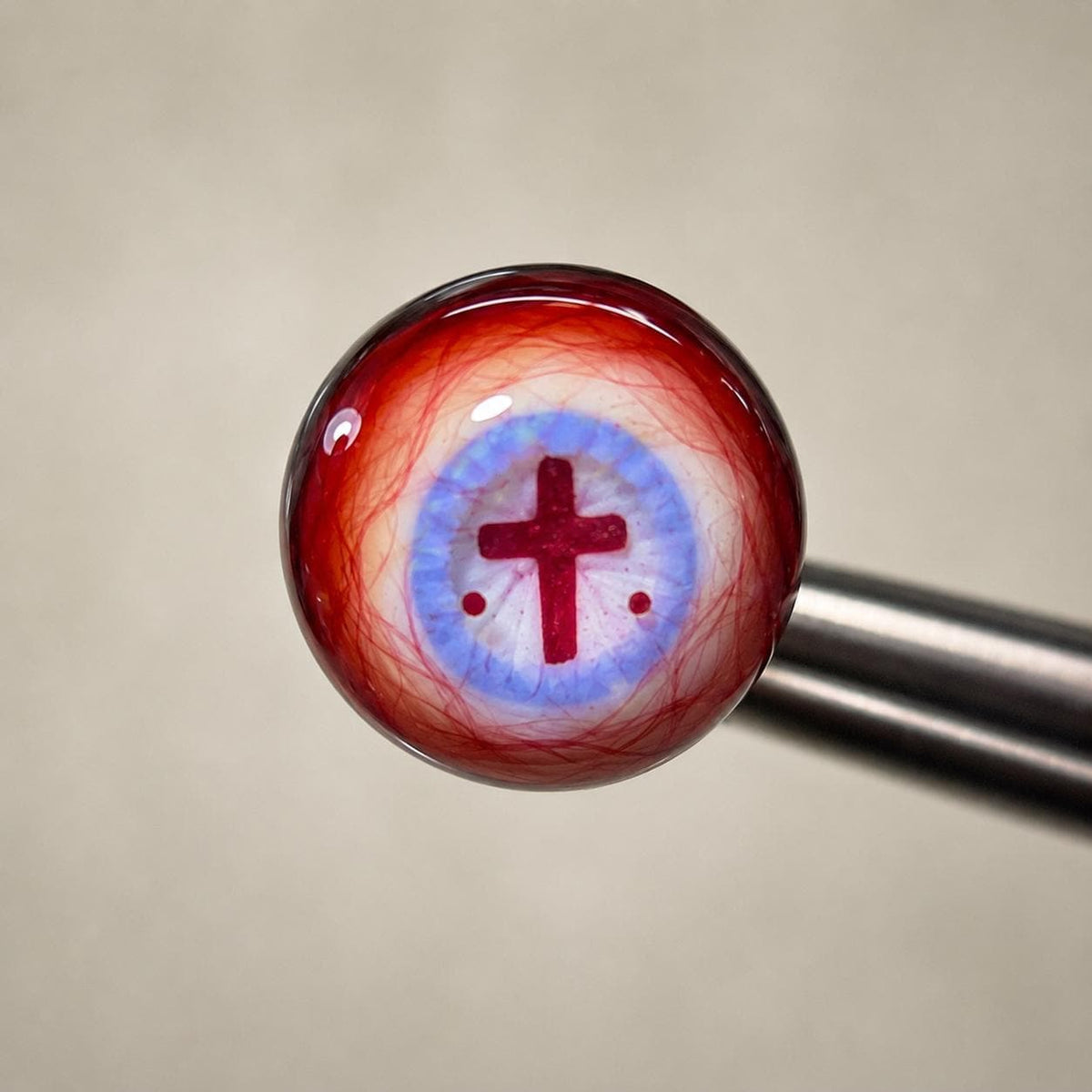 Cthulhu Eye - Blood Cross | Tongue Titanium Barbell