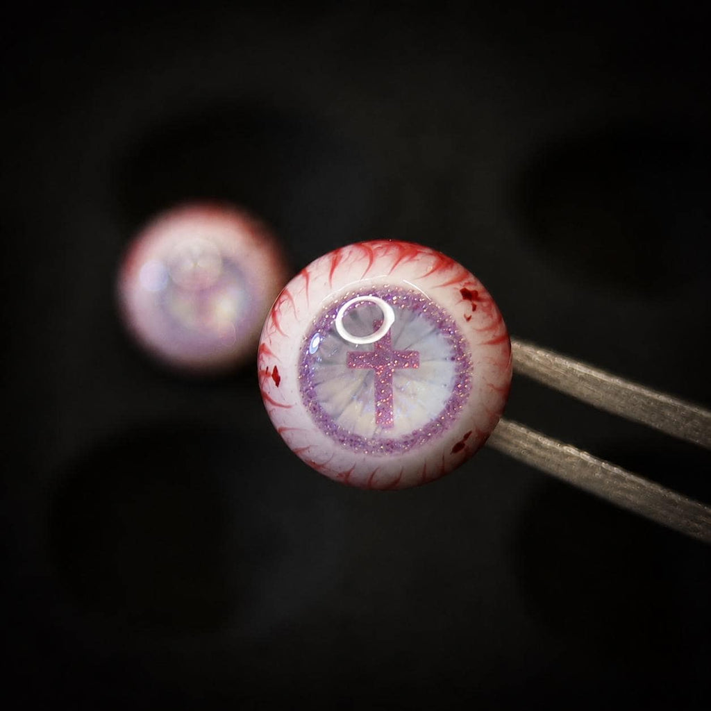 Cthulhu Eye - Sacred Cross | Ear/Tongue/Lip Titanium Studs