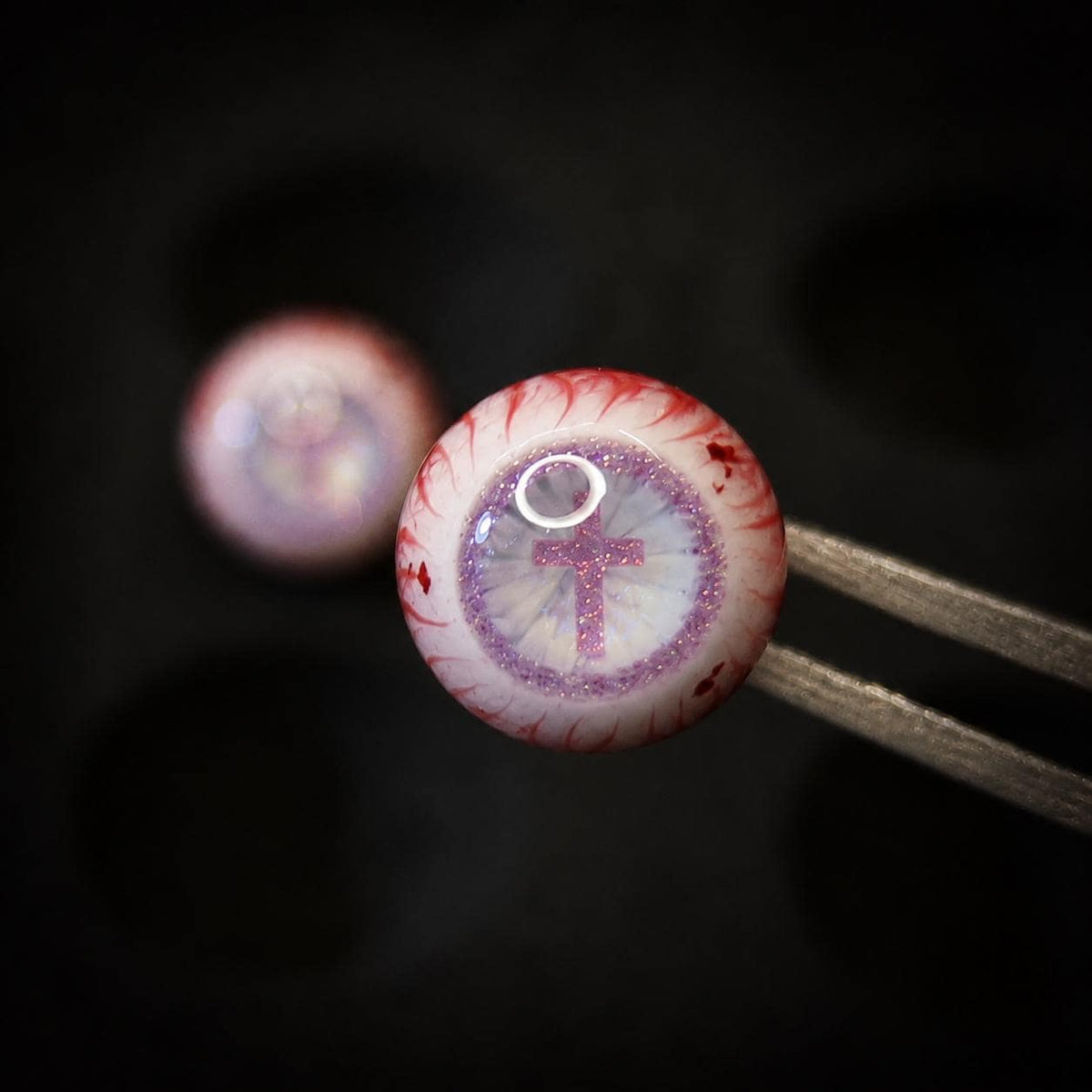 Cthulhu Eye - Sacred Cross | Ear/Tongue/Lip Titanium Studs