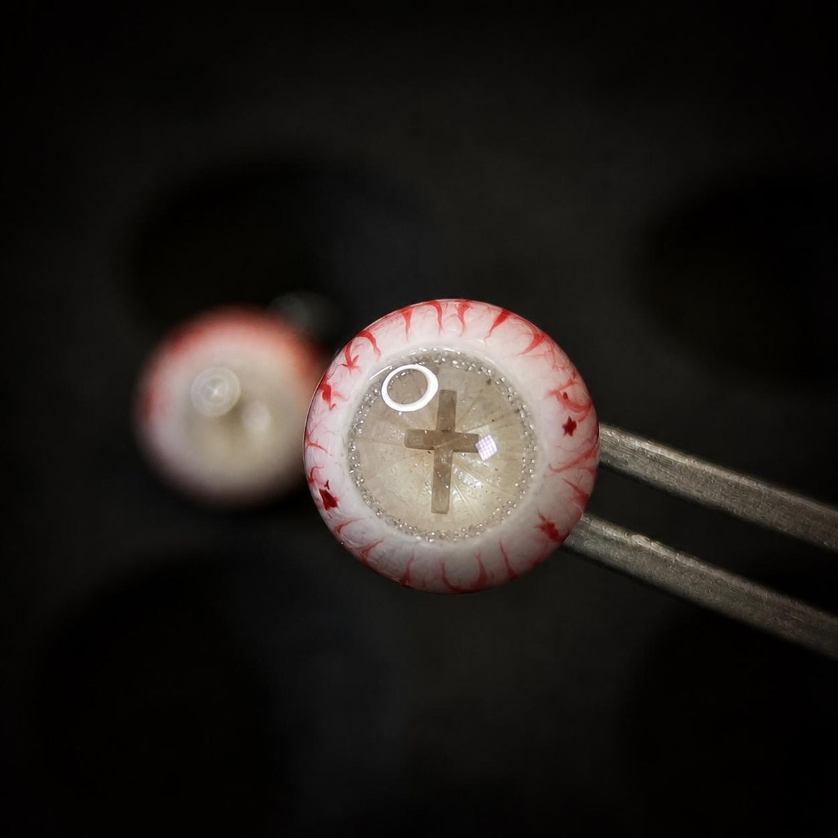 Cthulhu Eye - Sacred Cross | Ear/Tongue/Lip Titanium Studs