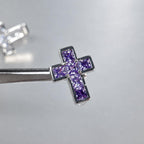 ASTM F136 Titanium Cross Belly Button Ring｜14G Navel Piercing｜Square CZ Navel Ring｜Implant Grade Titanium Jewelry
