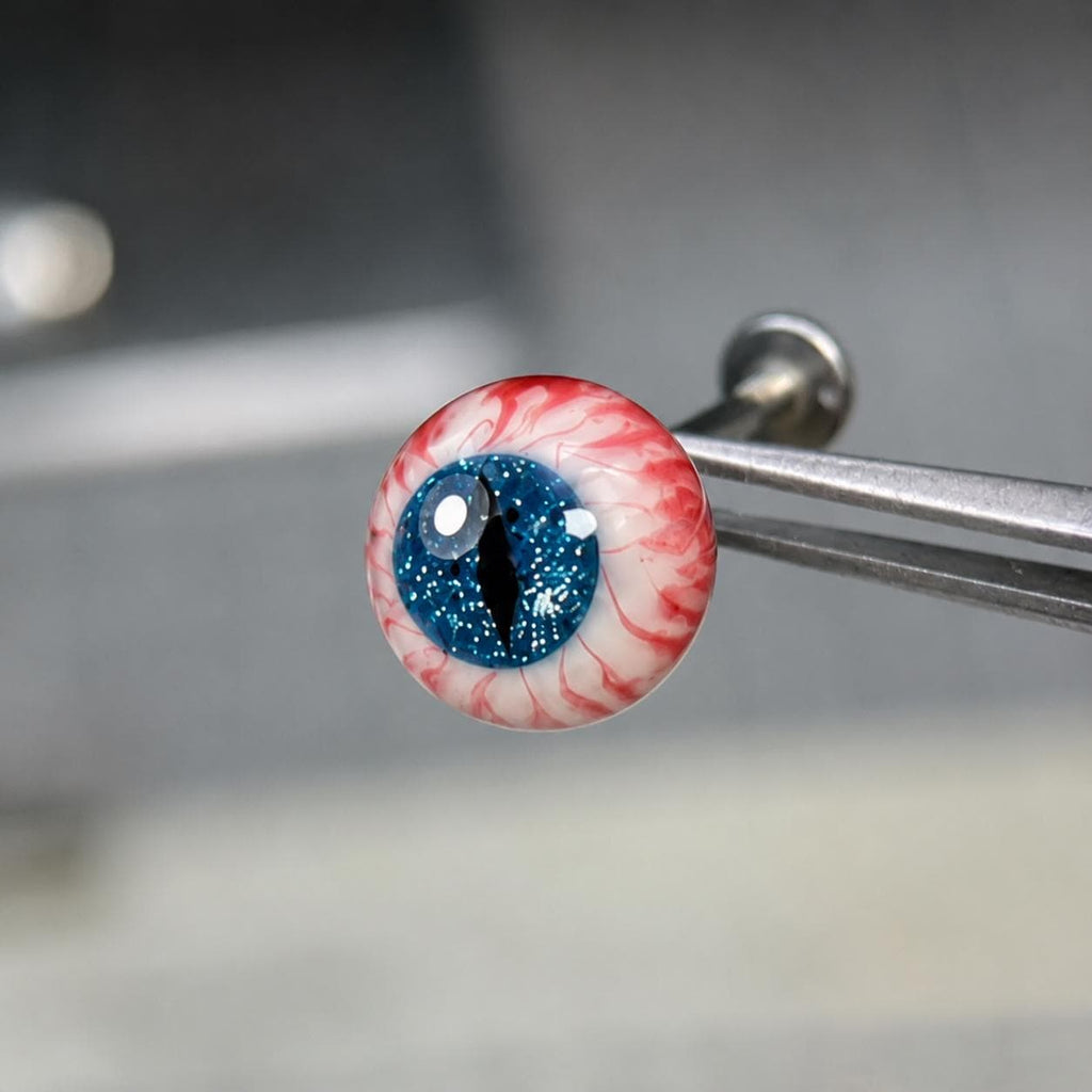 Cthulhu Eye - Sapphire Dragon | Ear/Tongue/Lip Titanium Studs