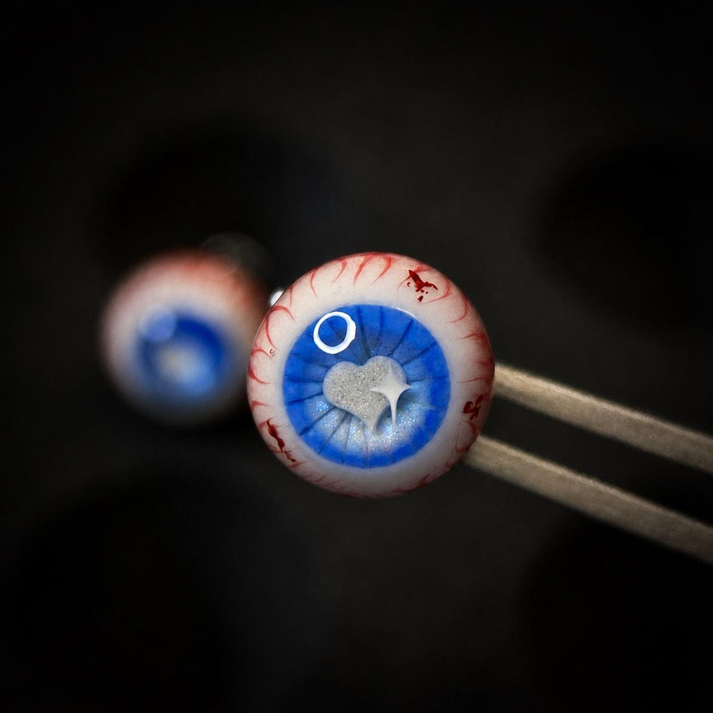 Cthulhu Eye - Sacred Heart Cross | Ear/Tongue/Lip Titanium Studs