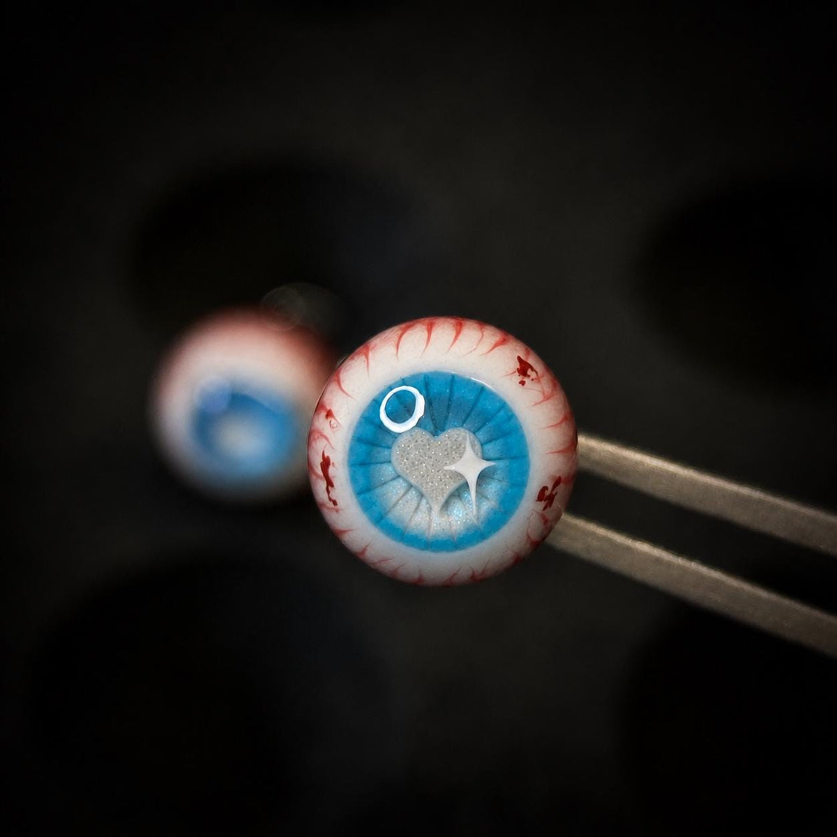 Cthulhu Eye - Sacred Heart Cross | Ear/Tongue/Lip Titanium Studs
