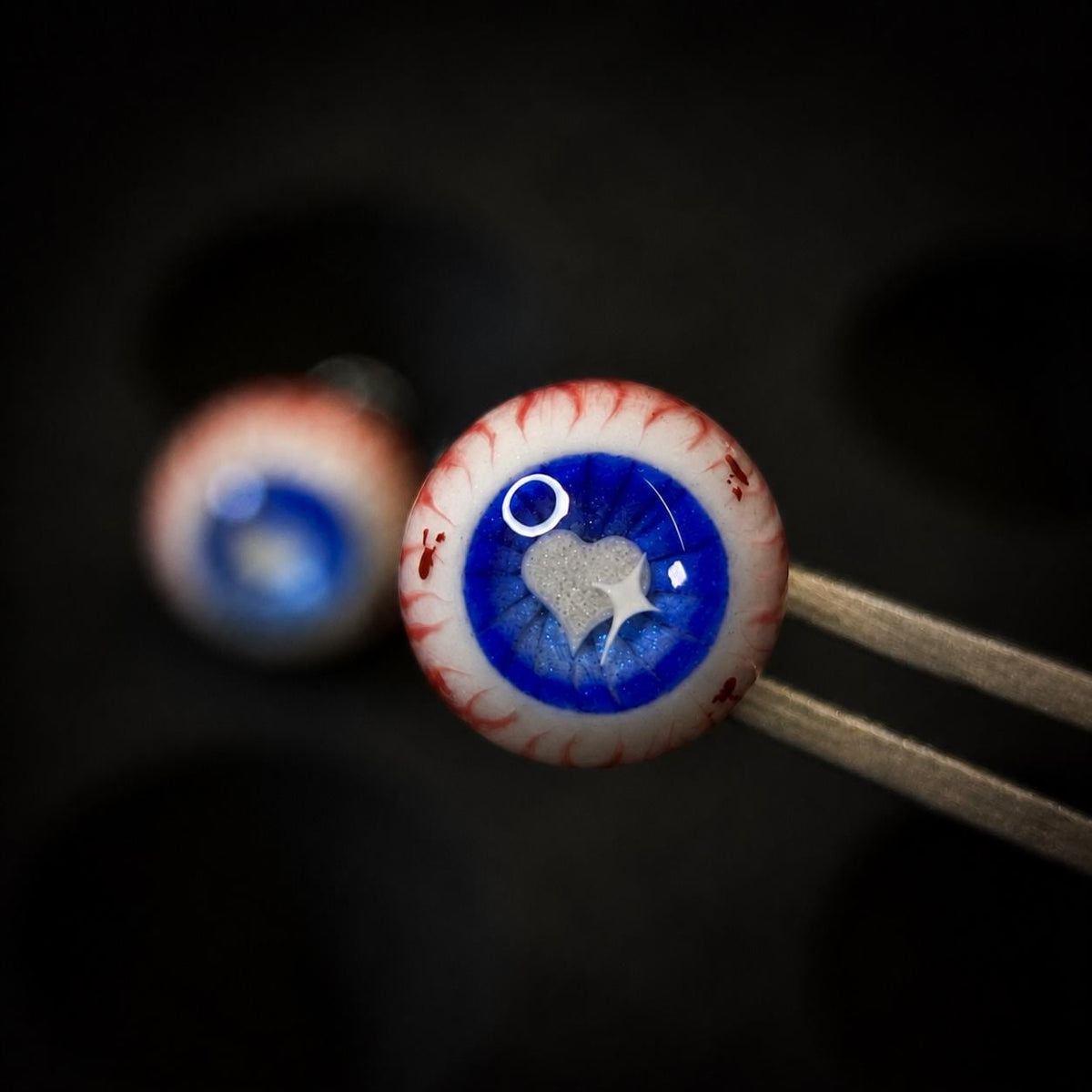 Cthulhu Eye - Sacred Heart Cross | Ear/Tongue/Lip Titanium Studs
