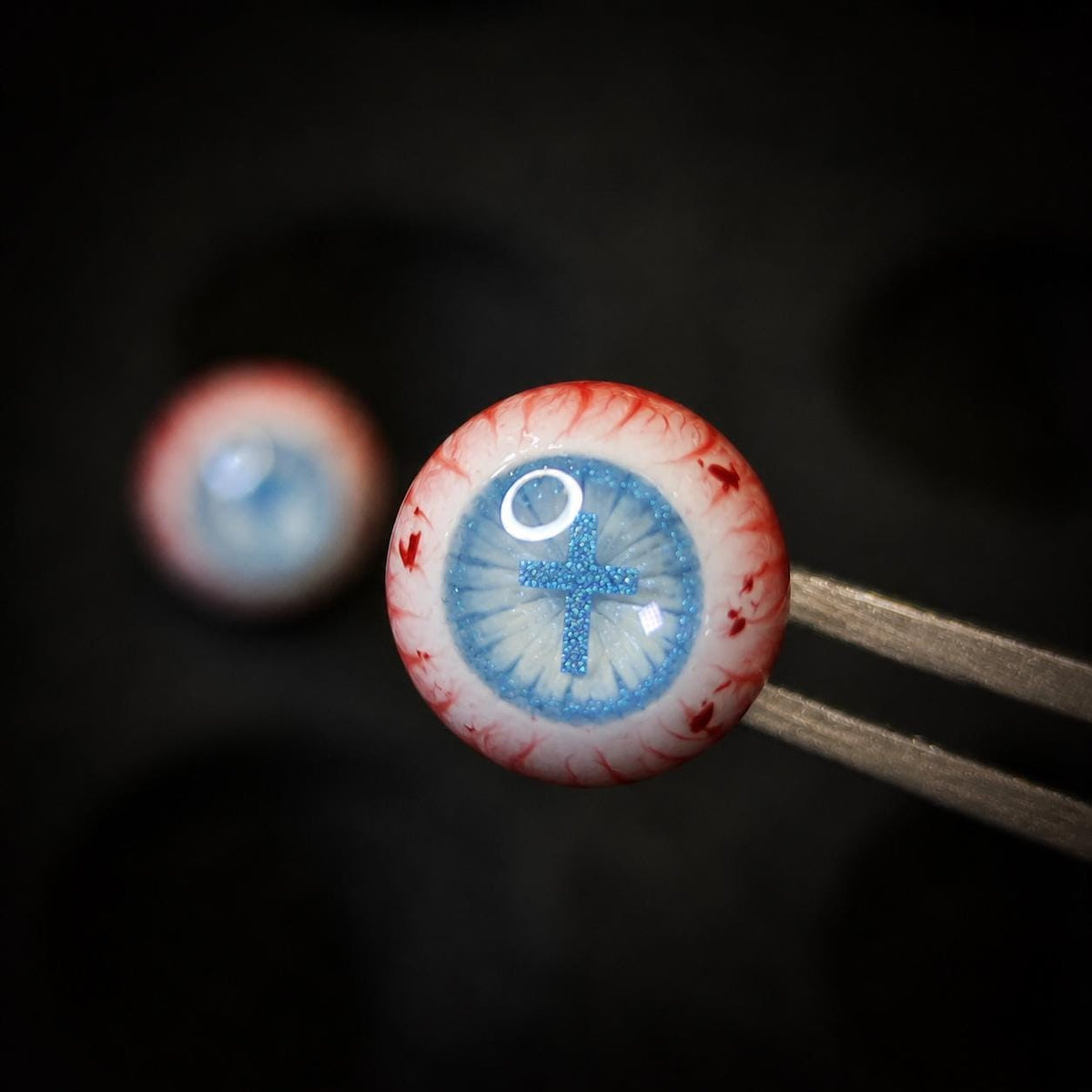 Cthulhu Eye - Sacred Cross | Ear/Tongue/Lip Titanium Studs