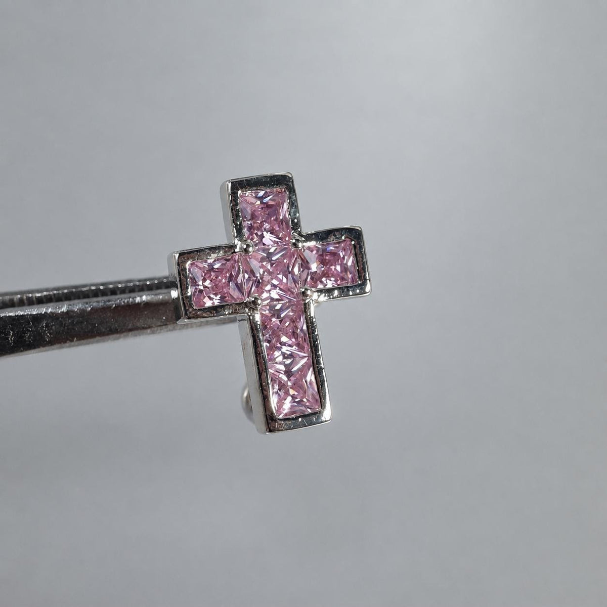 ASTM F136 Titanium Cross Belly Button Ring｜14G Navel Piercing｜Square CZ Navel Ring｜Implant Grade Titanium Jewelry
