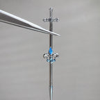 Fleur-de-Lis Sword industrial barbell detail 5