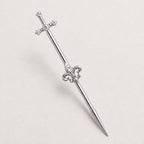 Fleur-de-Lis Sword industrial barbell detail 7