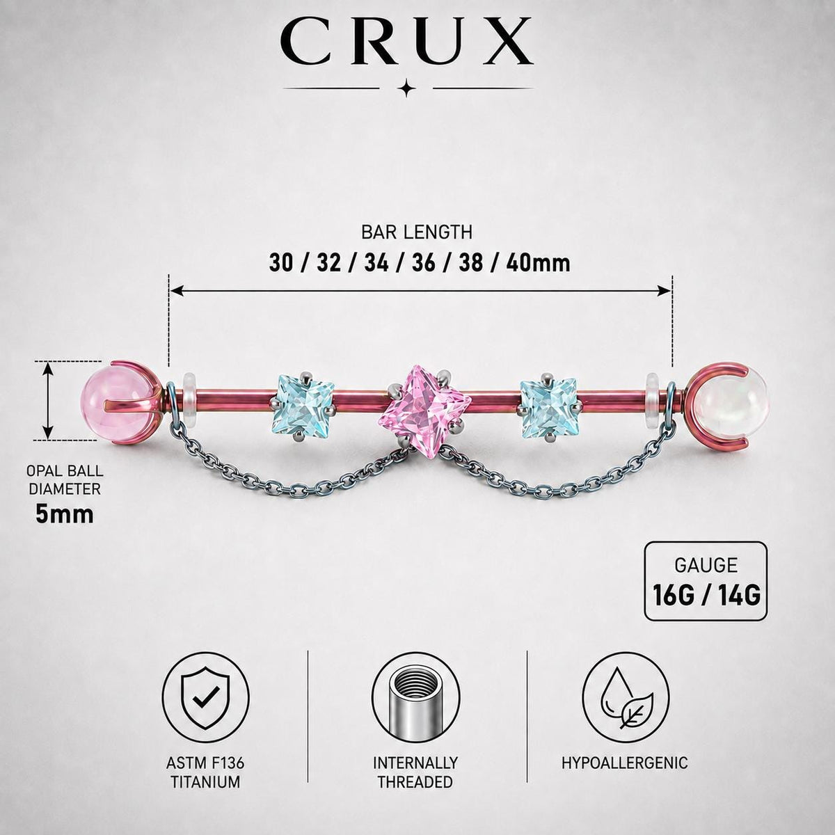 Sugar Cube Star Chain industrial barbell detail 6
