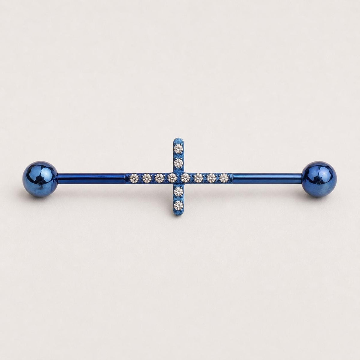 Pavé Cross industrial barbell detail 8