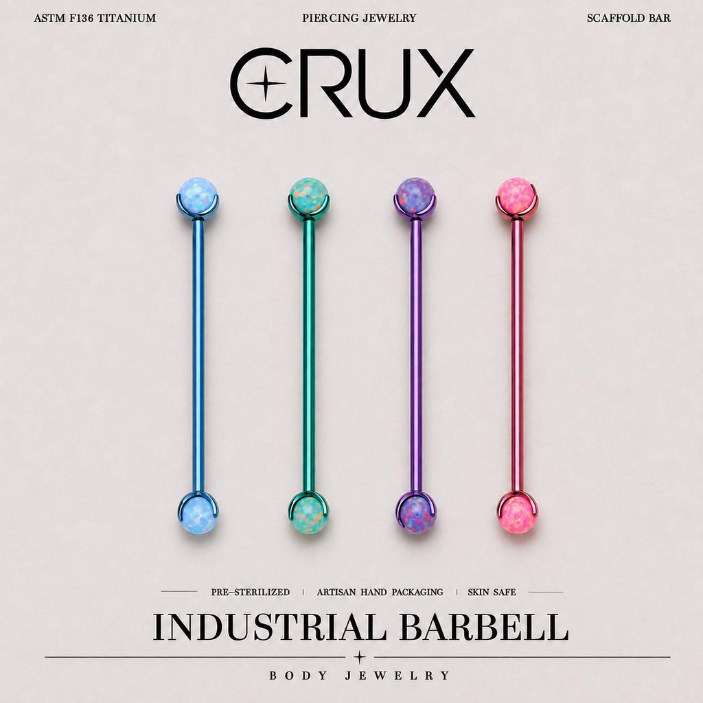 Aurora Opal F136 Titanium industrial barbell