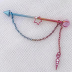 Crystal Star Chain industrial barbell detail 4
