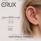 Ribbon Bow Crystal F136 Titanium industrial barbell