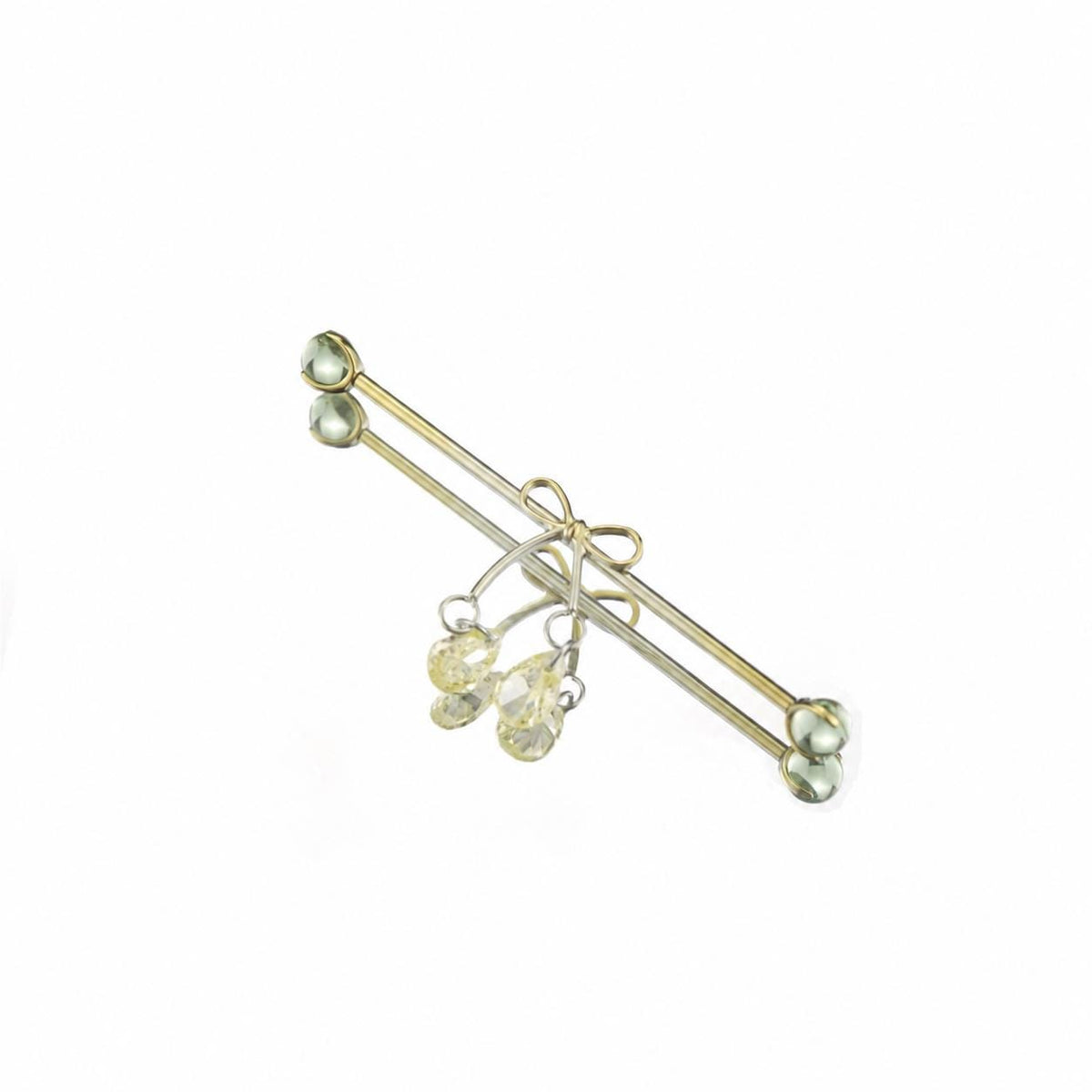 Ribbon Bow Crystal industrial barbell detail 7