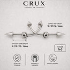 Double Spike industrial barbell detail 14