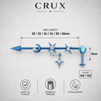 Triple Moon Crystal industrial barbell detail 9