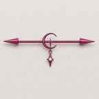 Crescent Moon Chain industrial barbell detail 3