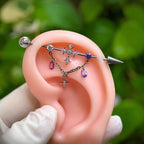ETSY 4549531892 | IMAGE 6 | Vesper Cross Chain Titanium Industrial Barbell