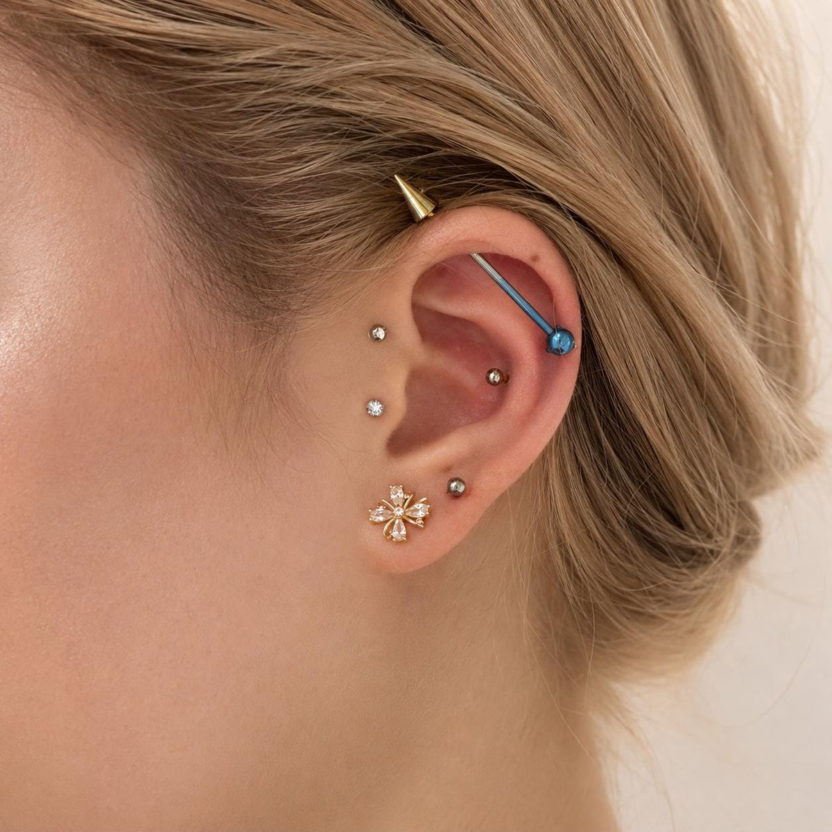 ETSY 4550754712 | IMAGE 4 | Offset Geometric Titanium Industrial Barbell