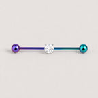 ETSY 4550812342 | IMAGE 7 | Prong-Set CZ Titanium Industrial Barbell