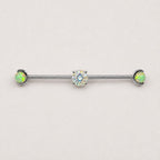 ETSY 4550825854 | IMAGE 10 | Opal Crystal Titanium Industrial Barbell